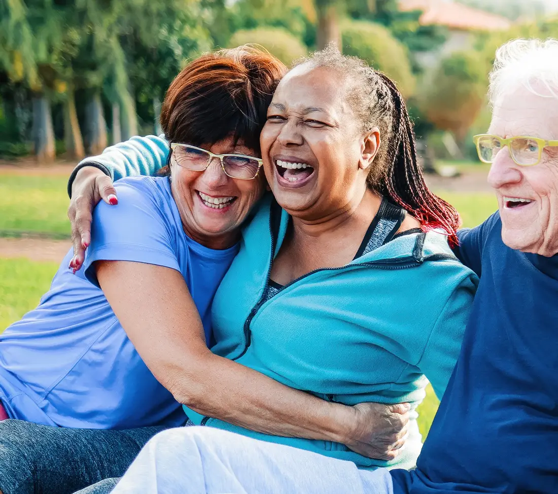 mature active senior friends outdoors retirement income strategy our 3 core principles levra financial group illinois